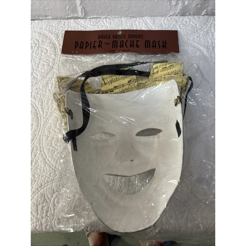 Theater/Costume, Silver Paper Mâché‎ Mask, New!